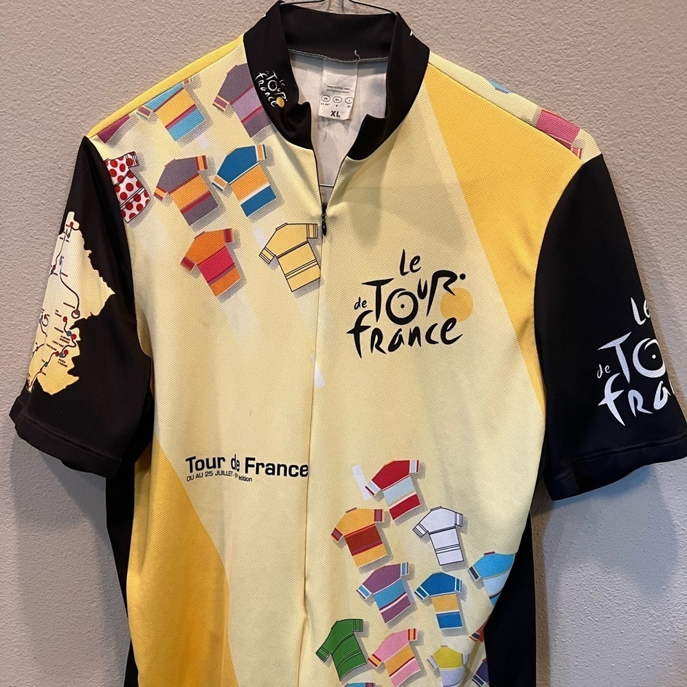 2004 Le Tour de France Cycling Jersey 91st Edition Yellow Black XL Made In Italy